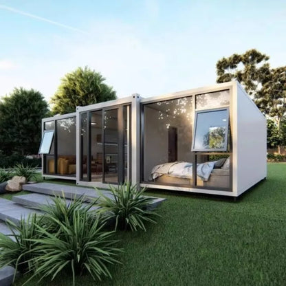 40ft Expandable Foldable House Luxury Prefab Home Modular Container Villa Resort Hotel Family Vacation Bathroom Kitchen Balcony