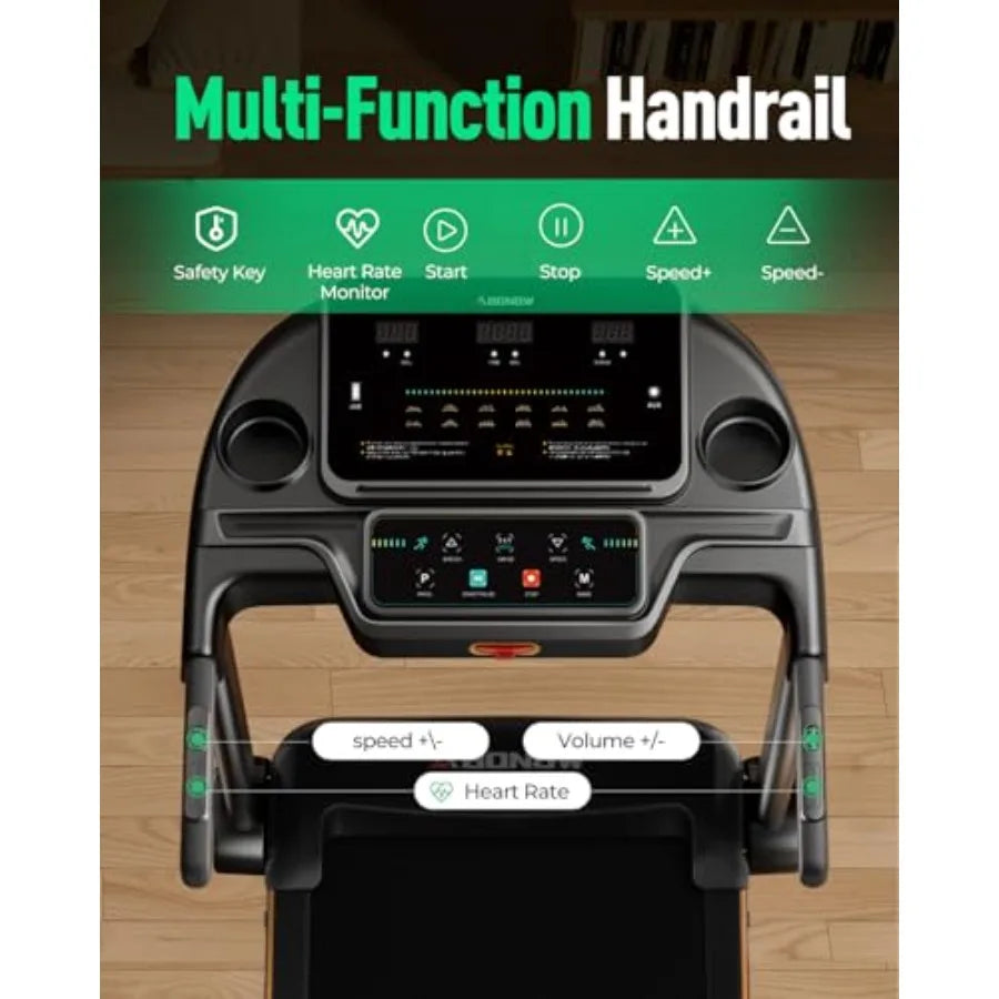 Folding Treadmills for Home with Incline 3.0HP Quiet Brushless Portable Fitness Running Walking Exercise Treadmill with LED Dis