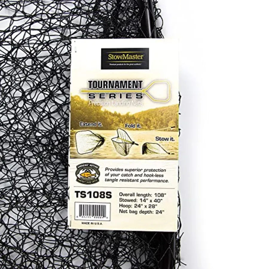 TS108S Tournament Series Precision Landing Net Gold/Black for Competitive Fishing with Durable Material and High-Visibility Des