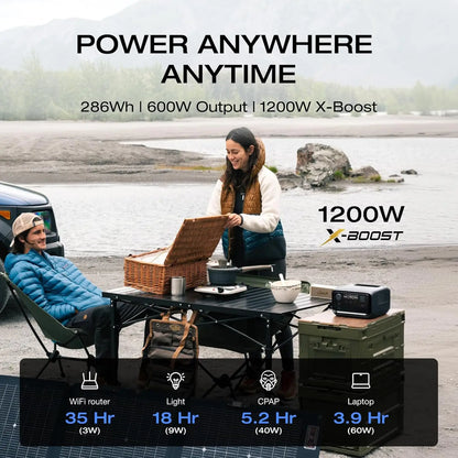 Solar Generator RIVER 3 Plus with 110W Solar Panel, 286Wh Portable Power Station LiFePO4 Battery, 3 Up to 1200W AC, Customized