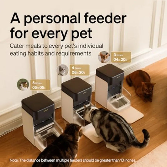 RFID Automatic Cat Feeder Water Fountain Collar Tag Activated Personalized Feeding Fresh Water for Multi-Pet Homes Wi-Fi Progra