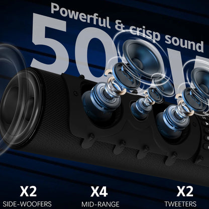 Sound Bar with 500W Peak Power IP66 Waterproof Bluetooth 5.3 RGB Beat Sync Light Easy Installation Full Range Speakers for Outdo