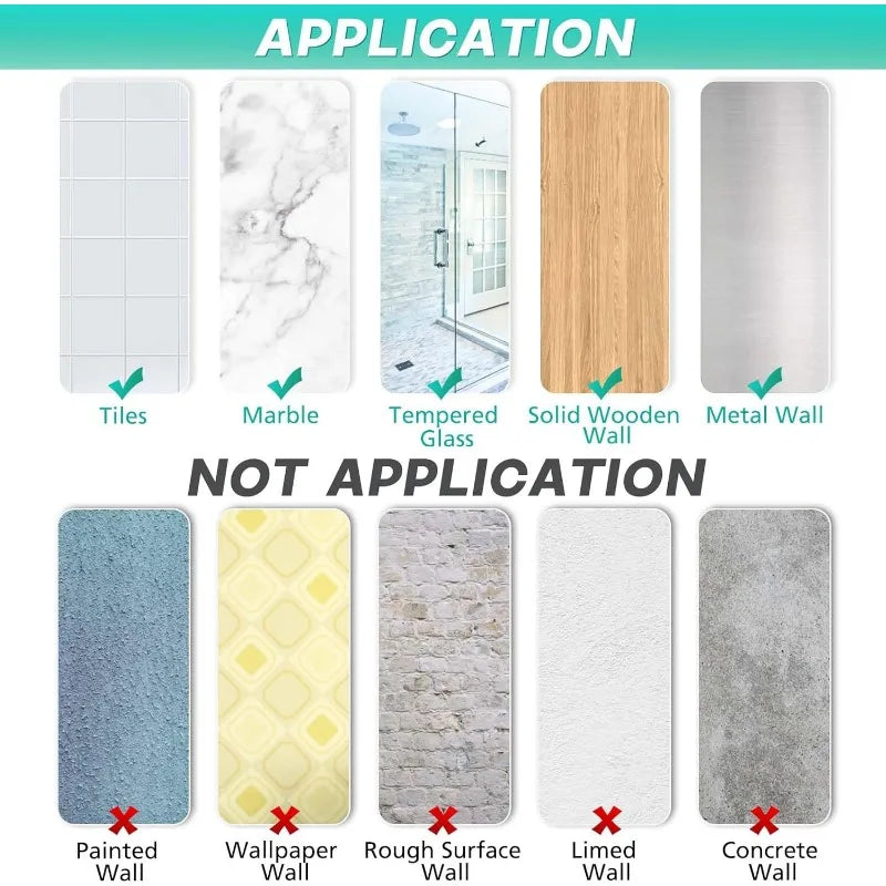 5-Pack Shower Shelves Adhesive Shower Accessories No Drilling Shower Rack Black Storage