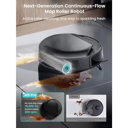 M5 Pro LiDAR Robot Vacuum and Mop 18000Pa Suction PSD 2.0 Smart Obstacle Avoidance All-in-One Robot Vacuum 120 Day Self-Emptyin