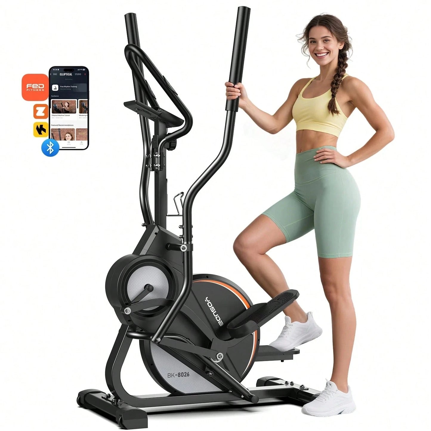 YOSUDA Cardio Climber Stepping Elliptical Machine,3 in 1 Elliptical,Fitness Cross Trainer with Hyper-Quiet Magnetic Drive System