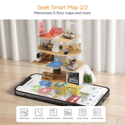 L7 Robot Vacuum Cleaner and Mop with LDS Navigation Wi-Fi Connected App Selective Room Cleaning Max 2700 PA Suction Suitable fo