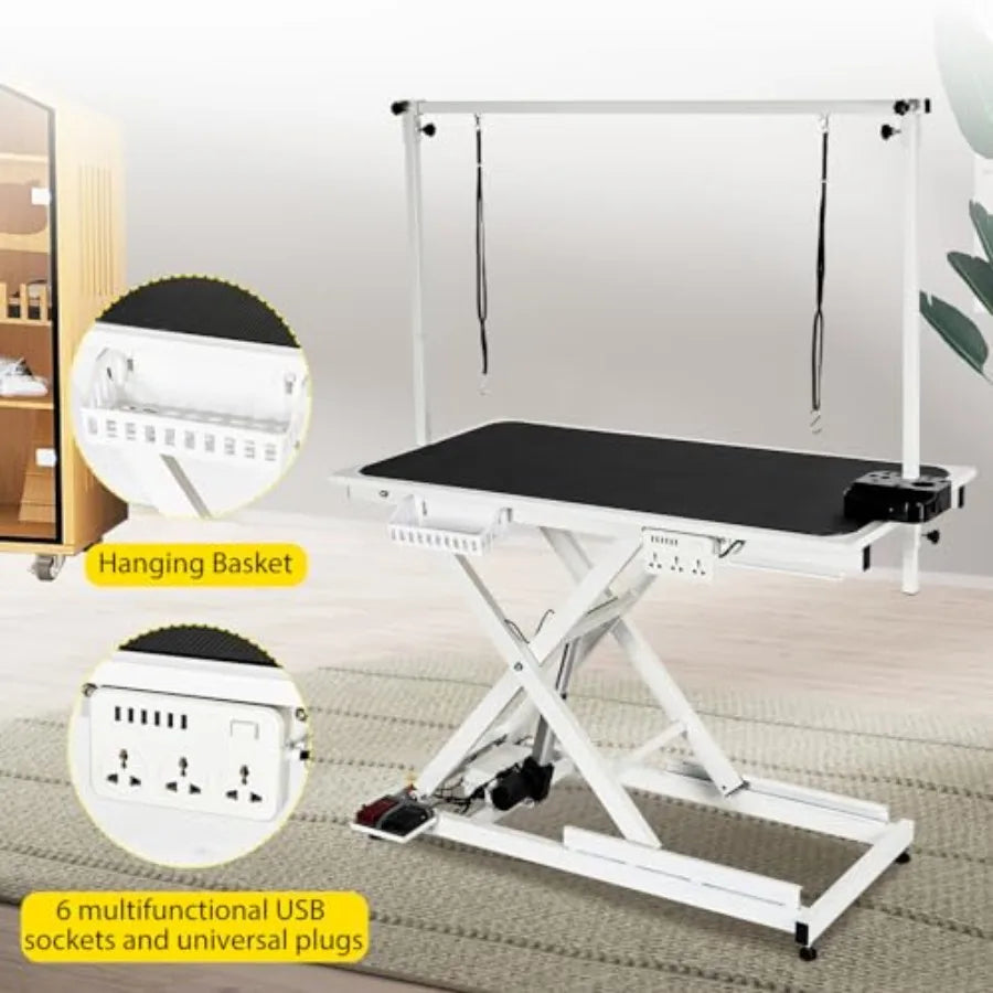 50inch Hydraulic Dog Grooming Table300LBS Electric Grooming Table for Dogs Professional Pet Grooming Station for Large and Smal