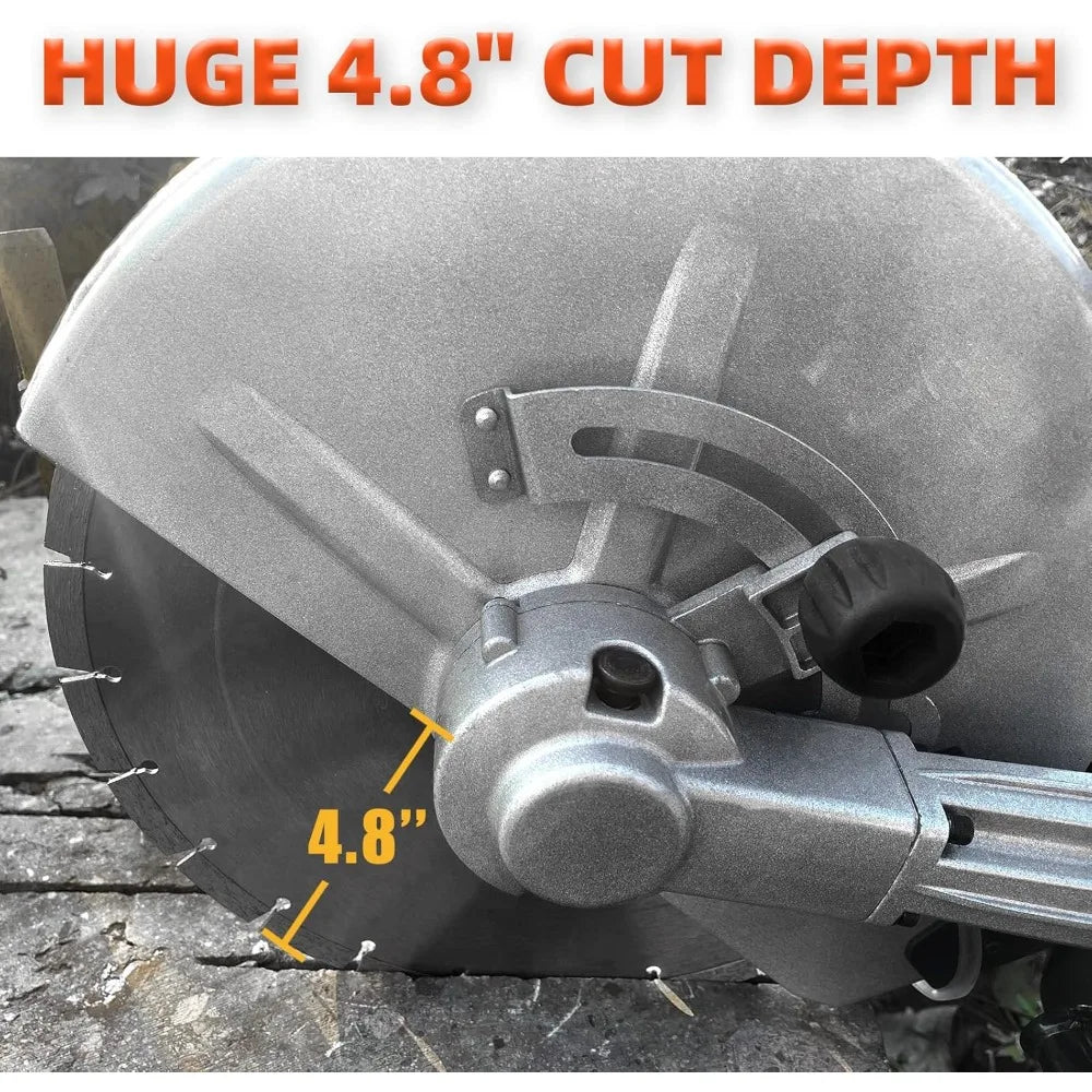 14 Inches Concrete Saw Electric Powered 3000W Cut-Off Saw, 110V 4.8 Cut Depth and Electric Grinder With Diamond Blade