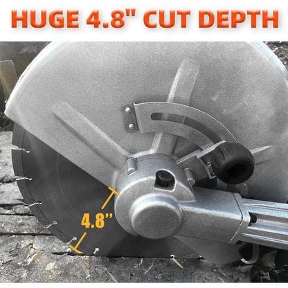 14 Inches Concrete Saw Electric Powered 3000W Cut-Off Saw, 110V 4.8 Cut Depth and Electric Grinder With Diamond Blade