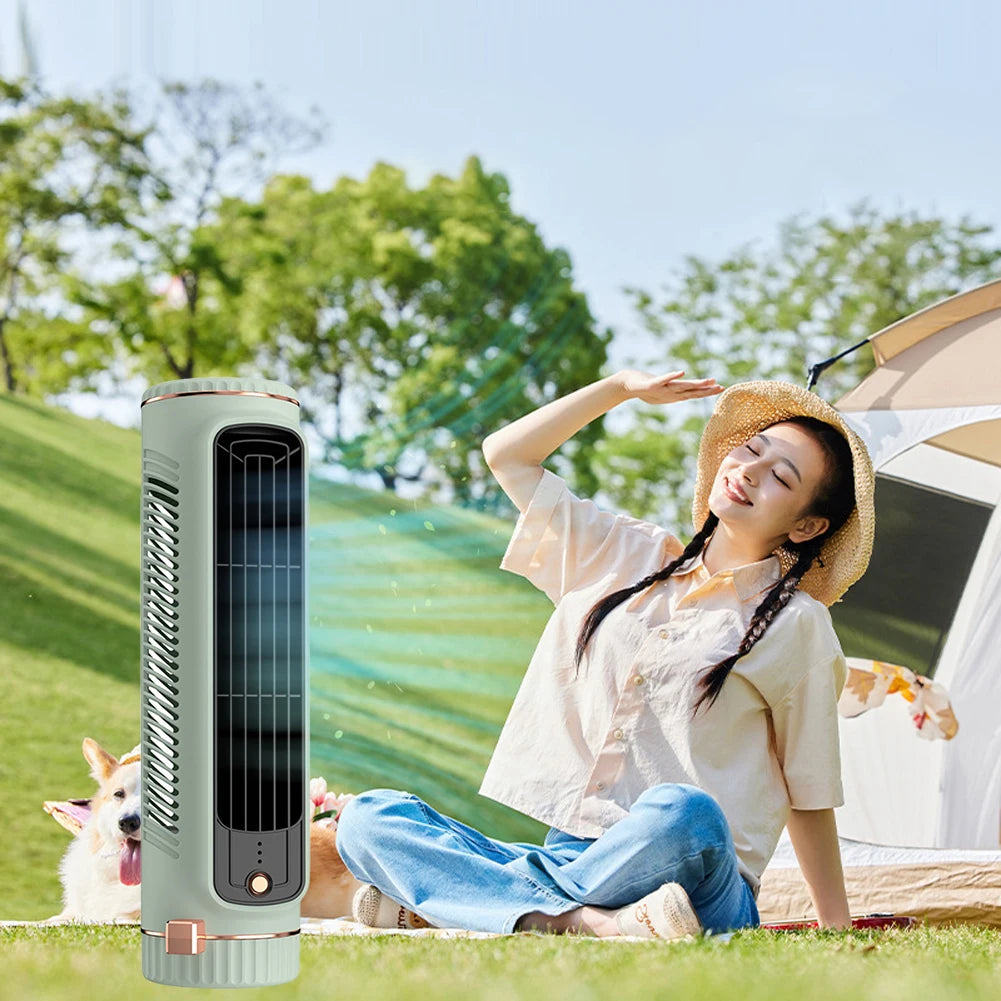Tower Fan USB Charging Portable Air Conditioner Desktop Cooling Fan Bladeless Summer Fan for Home Bedroom