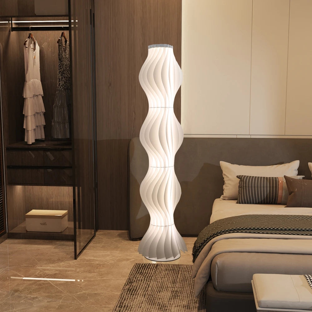 LED Dimmable Column Floor Lamp with Hula Skirt Design Shade,Tall Lamp Corner Light for Living Room, Bedroom or Office Decor.