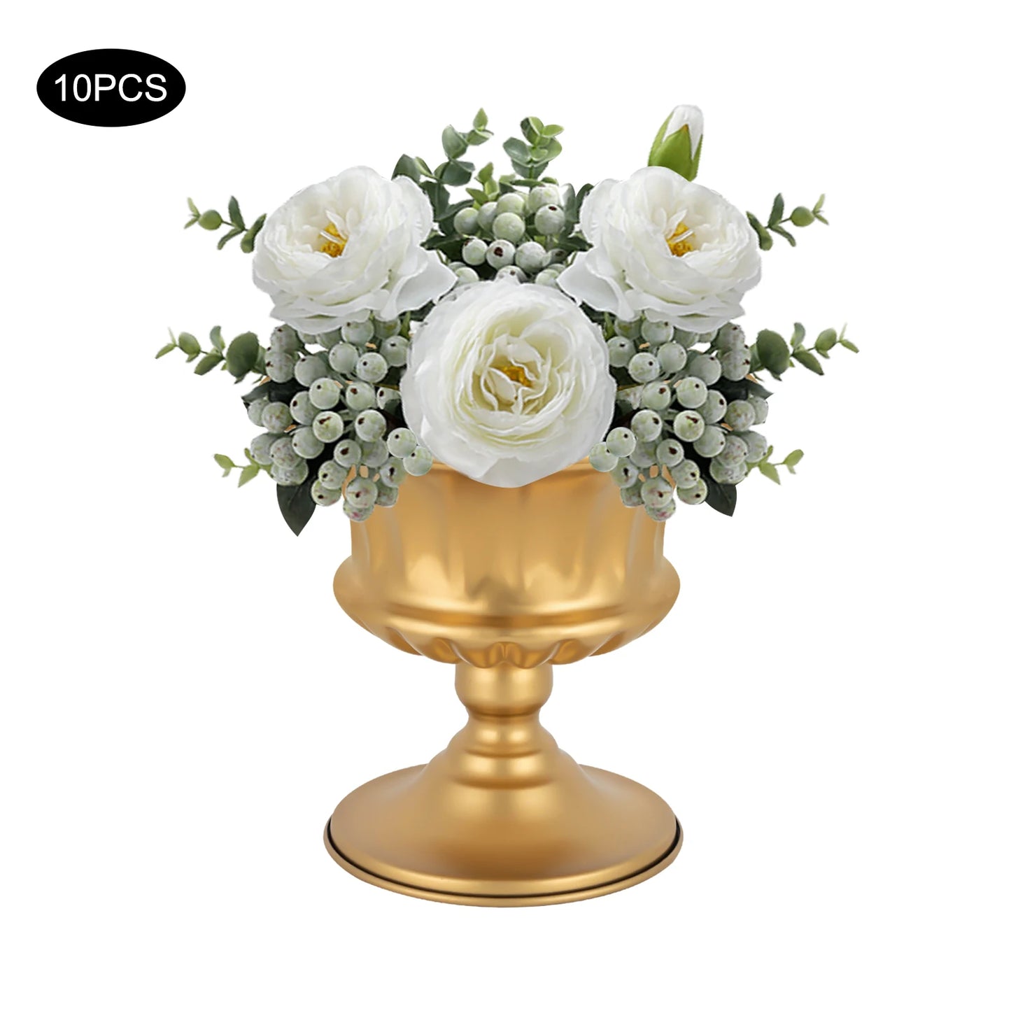 10* Gold Vases Floral Holders Flower Stand Wedding Centerpieces Vase Table Decorations