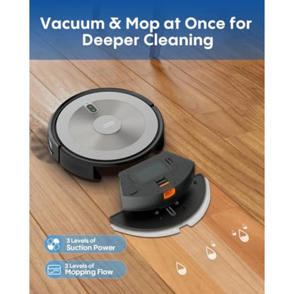 Robot Vacuum and Mop Combo 5000Pa 3-in-1 Robotic Vacuum Cleaner with Brushless Motor Tangle-Free Design Smart App and Alexa Con