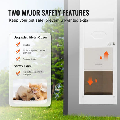 Dog Door for Sliding Glass Door 75 7/8-80 11/16 Adjustable Height Aluminum Frame Pet Door for Large Dogs