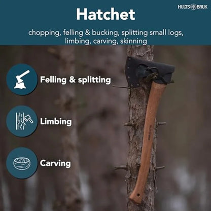 840712 Aneby Hatchet - 2 lb Head 20 Handle for Outdoor Survival Heavy-Duty Wood Cutting Camping Bushcraft and Emergency Prepare