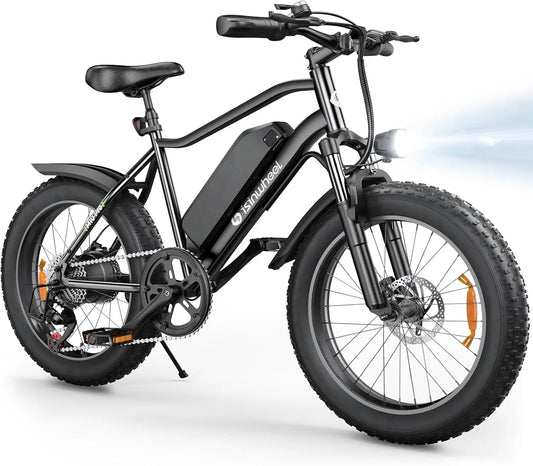isinwheel M10 20"x4" Pro Electric Bike, 1000W Peak Motor, 22 MPH  Fat Tire Ebike for Adults, Teens & Women