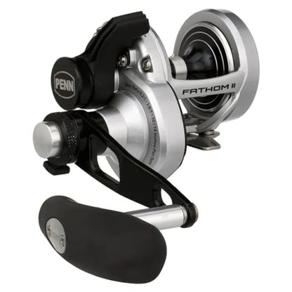 Fathom II Lever Drag 2 Speed 15LD2 Conv Reel Box Black Silver Fishing Reel with High-Speed Retrieval and Durable Black Silver F