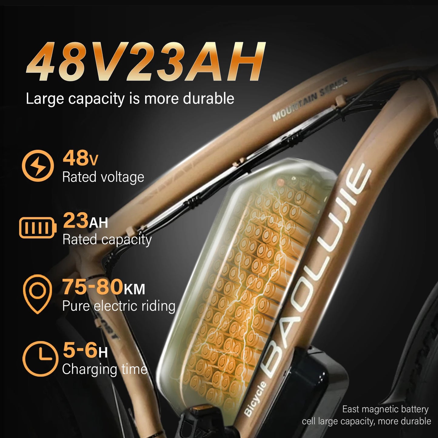 BAOLUJIE DP-2602 Electric bicycle 3000W Motor 48V23Ah battery City Commuter Electric Bike 26inch tireall terrain E-bike