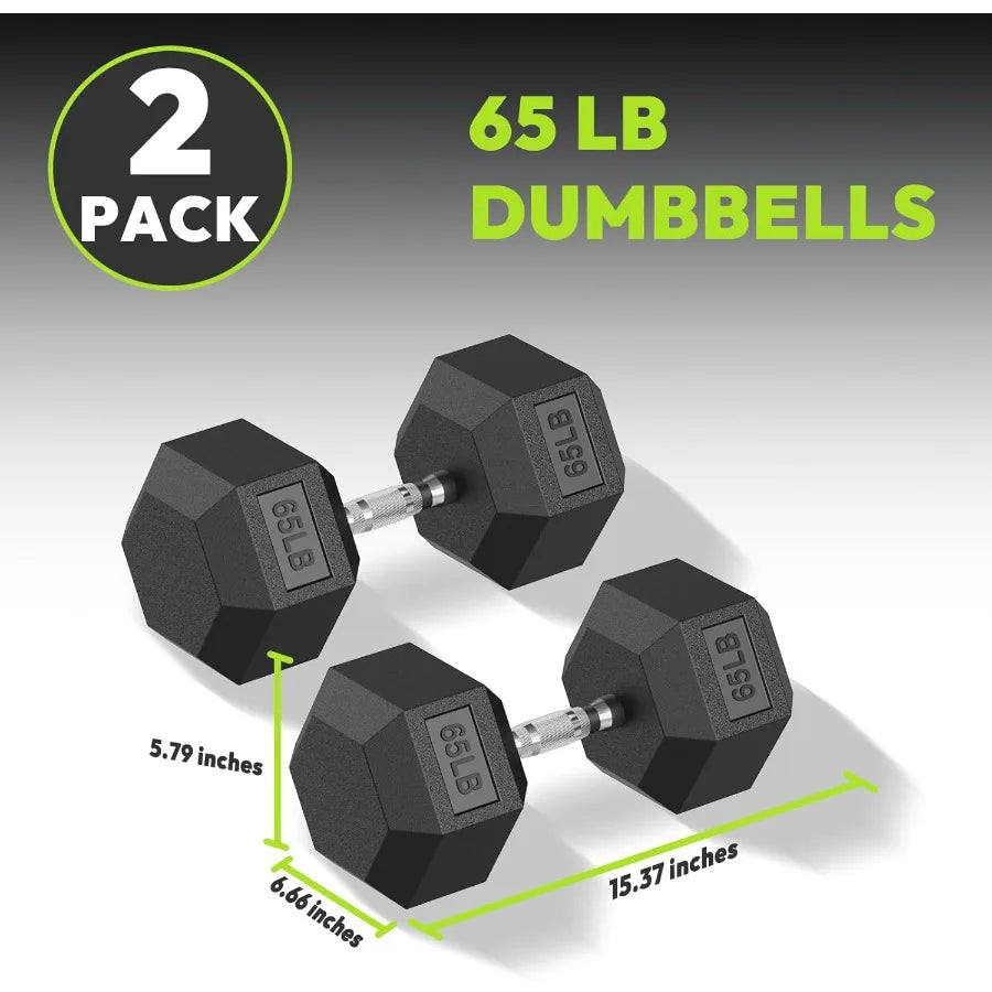 Hex Dumbbell Set 2.5400 lb Rubber Encased Exercise Fitness Dumbbells Weights Dumbbells Set of 2 Hand Weight for Strength Traini