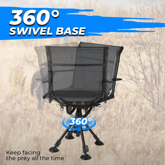 Hunting Blind Chair 360 Degree Silent Swivel, 300 Lbs Height Adjustable Quick Folding Portable Comfortable Hunting Deer·Hot Sale