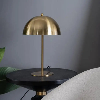 Dimmable Minimalist Table Lamp, Small Bedside Light for Nightstands, Living Room, Office & Study, Gold & White Design, Fast