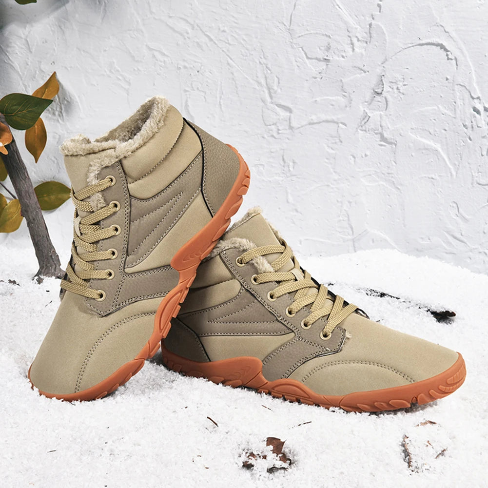 Winter Snow Boots Cold-Proof Trekking Shoes Waterproof Wide Toe Box Ankle Booties Lightweight Walking Boots for Outdoor Travel