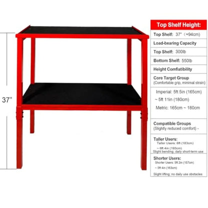 Heavy Duty 2-Tier Fitness Storage Rack 850LB Dumbbell Kettlebell Yoga Organizer with 5MM Shock-Absorbing Mat No Drill Floor Sta