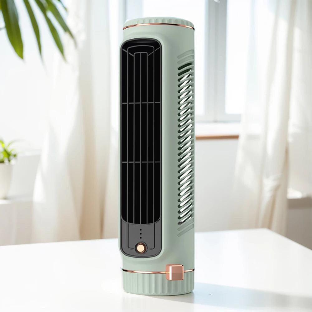 Portable Air Conditioner Fan 1200mAh Tower Fan 3 Speed Quiet Cooling Desk Fan Rechargeable Electric Vertical Fan for Home Office