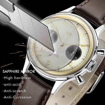 SEAKOSS Mechanical Watches for Men Pilot Chronograph 38mm Original 1963 st1901 Movement Hand Windin Sapphire Retro Men's Watches