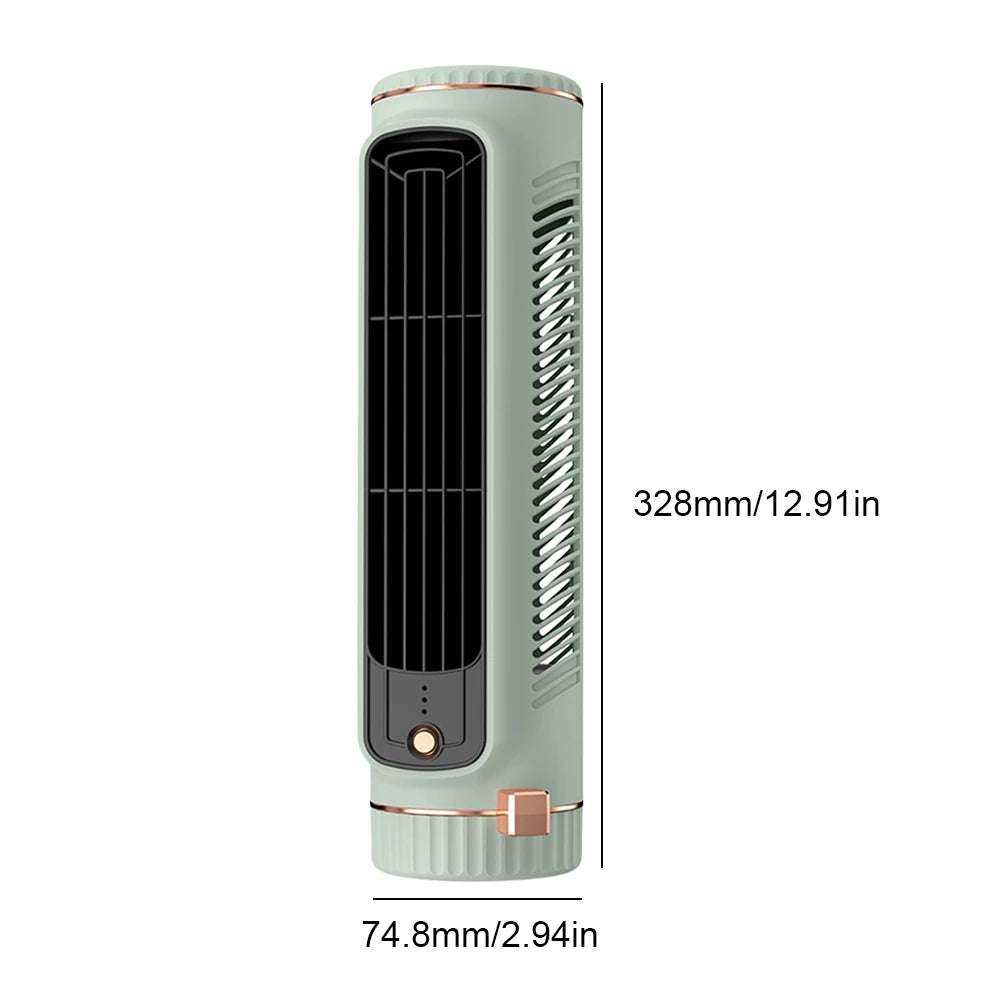 Tower Fan USB Charging Portable Air Conditioner Desktop Cooling Fan Bladeless Summer Fan for Home Bedroom