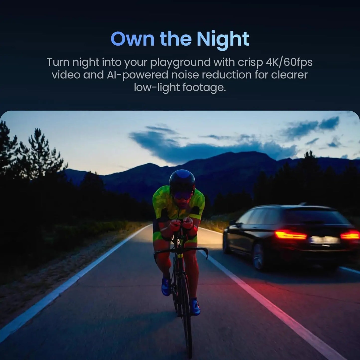 4K Action Camera with 1/1.3'' Sensor, Waterproof to 65ft, Night View & Stabilization for Sports and Adventures
