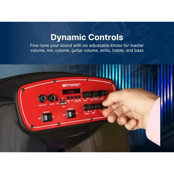 Portable 15' Bluetooth Party Speaker with Dynamic Flame Lights
