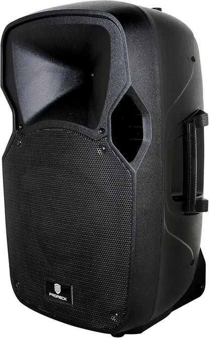 PRORECK PARTY 12 Portable 12-Inch Woofer 2-Way Powered PA Speaker System Combo Set with Bluetooth/USB/SD Card Reader/FM Radio/Re