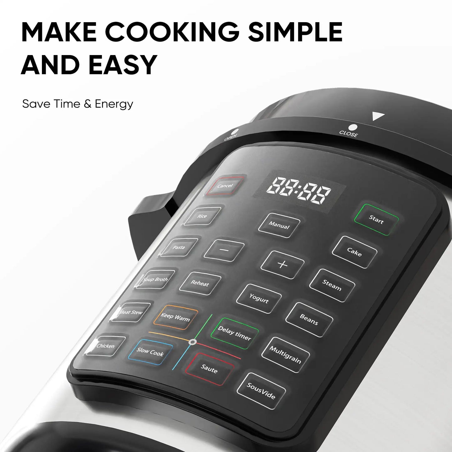 Instant Cooker 8 Quart 7-in-1 Electric Pressure Cooker Multi-Function Features & Stainless Steel Pot