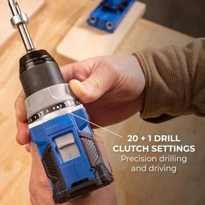 Ionic Drive Drill and Driver Combo Bundle - With Charger and Battery 2 - High Torque Professional Workshop Tool - LED Ligh