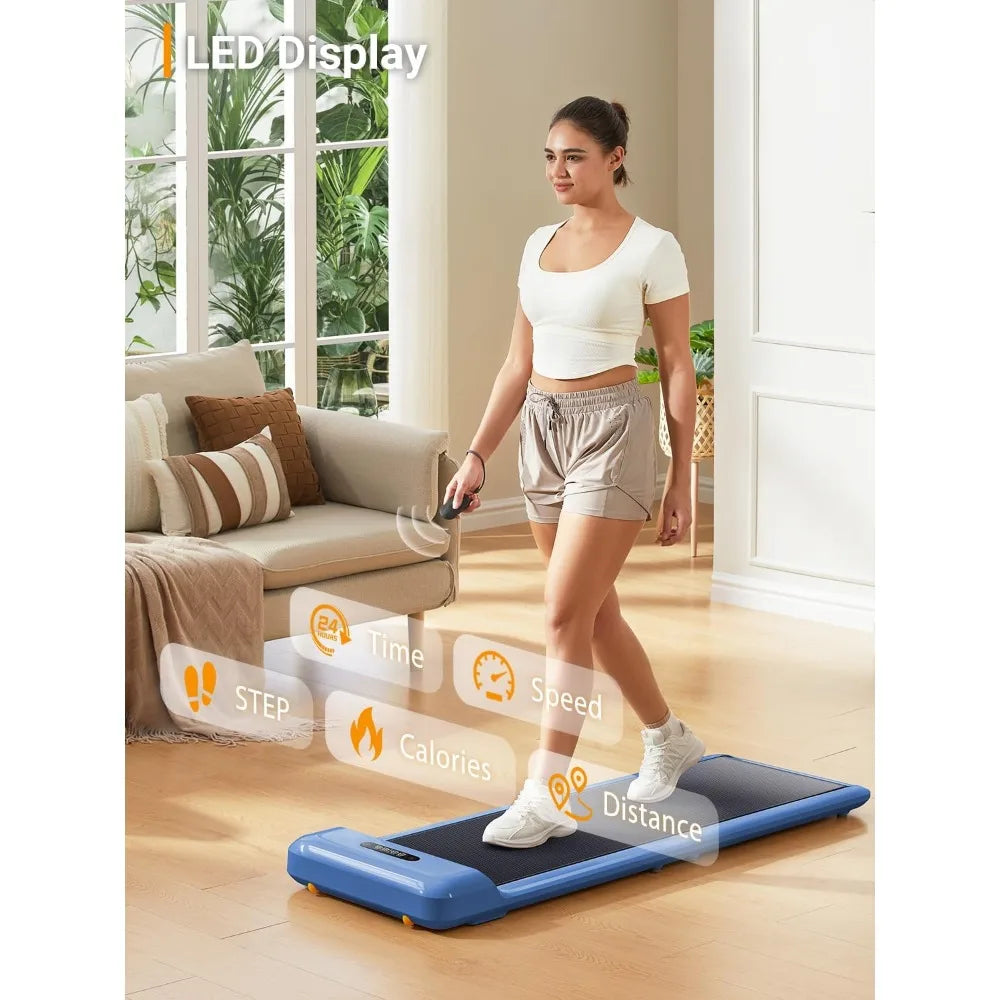 Compact Foldable Treadmill for Desk Use, Home Office Fitness Equipment, Stylish Design, No Assembly Required, Space-Saving Under