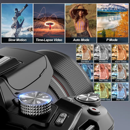 NBD 5K Digital Cameras For Photography, 16X Optical Zoom Camera With WiFi & App Control,64MP Vlogging Camera With 3-inch Screen