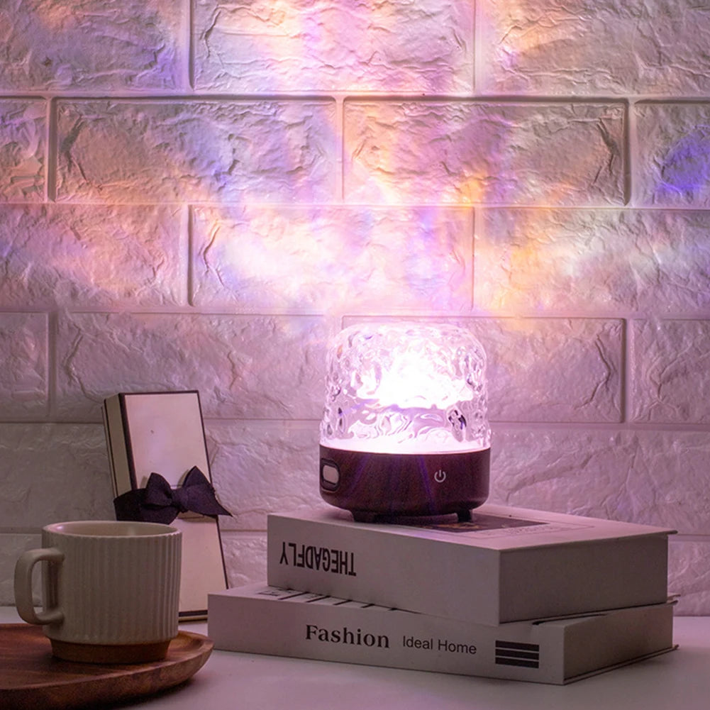 Water Ripple Night Light 16 Colors with Touch Button and Remote Control Ocean Wave Projector Lamp for Living Room Study Bedroom