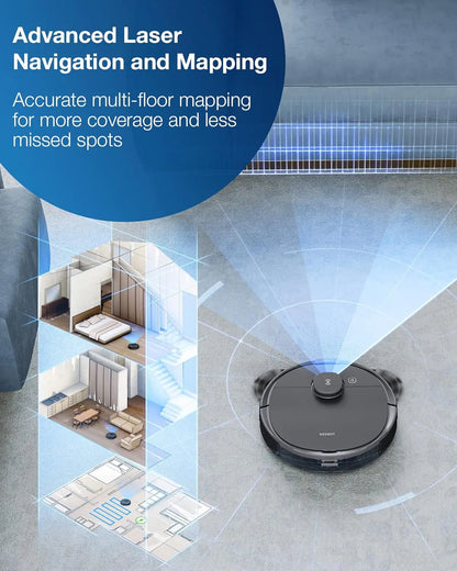 T8 Robot Vacuum and Mop Cleaner with Laser Navigation, Multi-floor Mapping, Object Avoidance, Custom Clean Zones