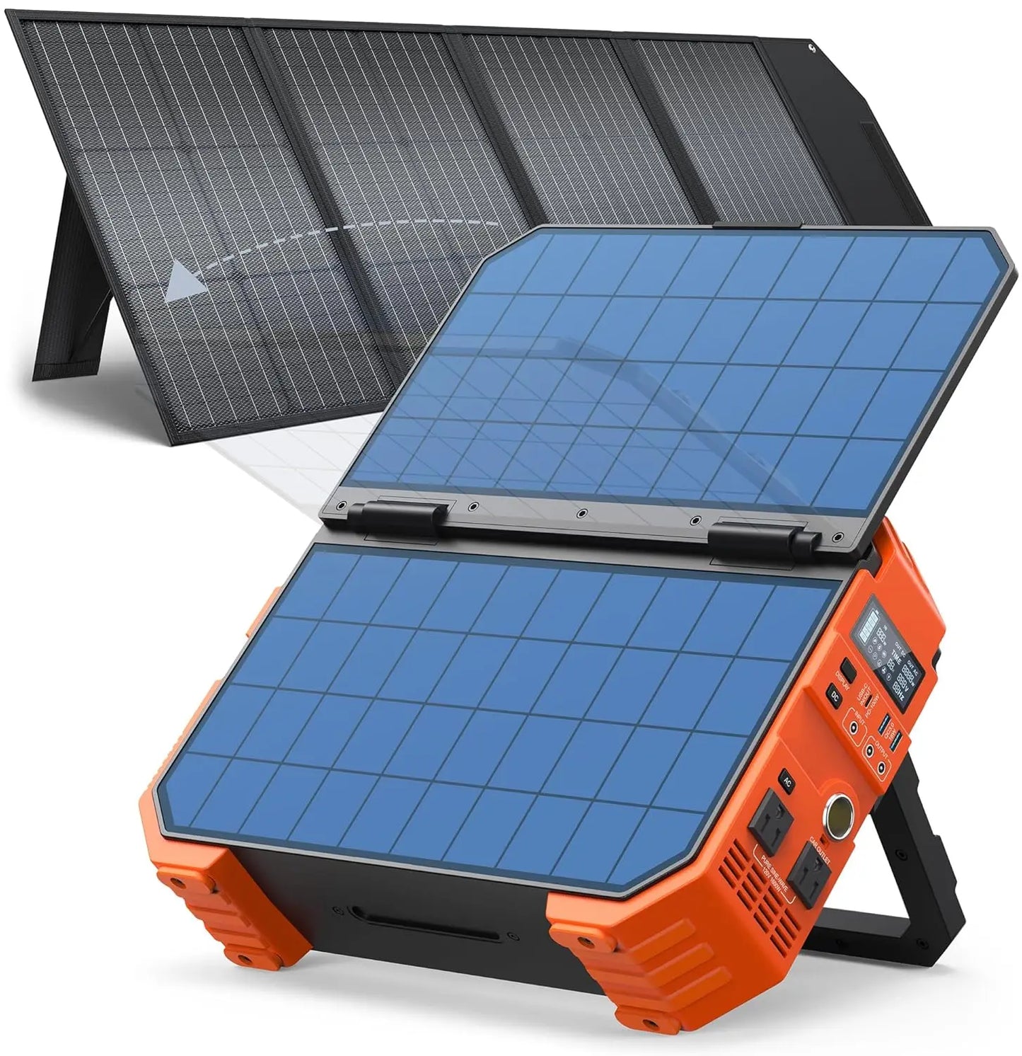Portable Power Station with 120W Solar Panel, 1600W (Peak 3200W) Solar Generator Built-in Solar Panel, 1024Wh, Customized