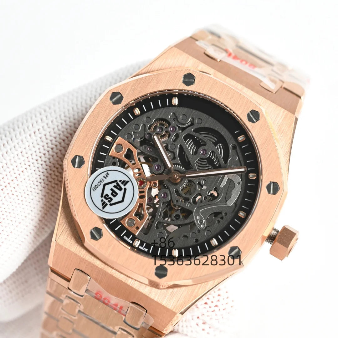 Customized APS Factory Double Cycloid Hollow Out 41mm 15407 Watch 904L Luxurious Waterproof Mechanical Man Watch