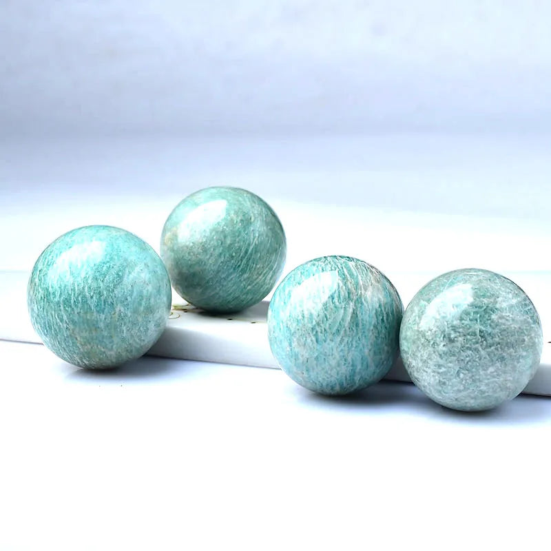 1PC 100% Natural Amazonite Ball Polished Globe Massaging Ball Reiki Healing Stone Home Decoration Exquisite Gifts Souvenirs Gift
