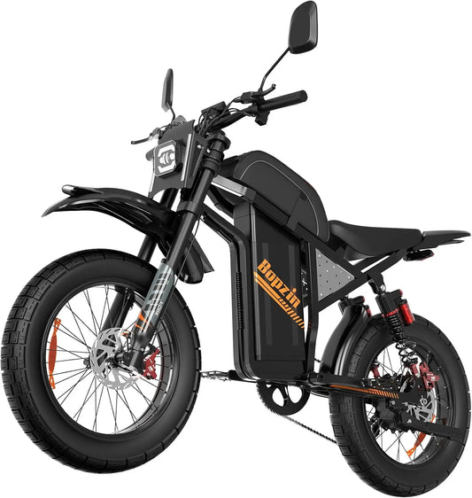 Bopzin Electric Mountain Dirt Bike M2000 60V 35Ah 3000W 20"x4 Off Road Fat Tire E-Bike Electric Bicycles Motorcycle for Adults