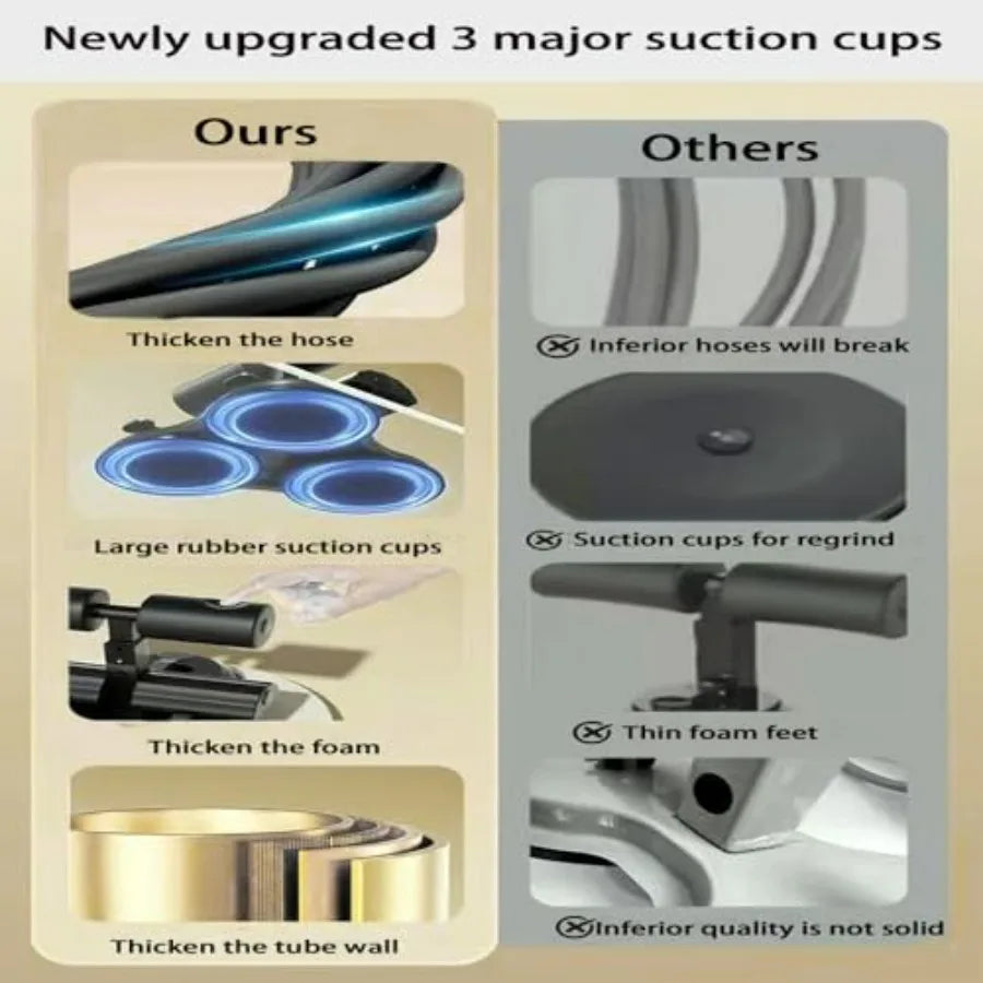 Ab Training Auxiliary Device 2025 Upgrade 3 Suction Cups Sit Up Machine Multifunctional Adjustable Ab Trainer Equipment Ab Work