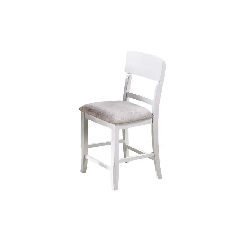 Classic 7-Piece Counter Height Dining Set with Antique White and Gray Table, Lazy Susan, Built-in Leaf, and 6 High Chairs for