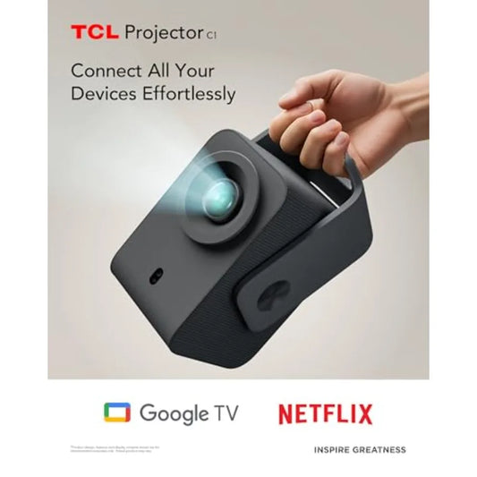 C1 Smart Projector 4K Support Google TV Netflix Officially Licensed WIFI Bluetooth Auto Focus Keystone Native 1080p Dolby Audio