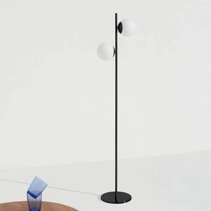Century Globe Lamp for Living Room & Bedrooms - Contemporary LED Standing Light in Black Indoor Pole Design