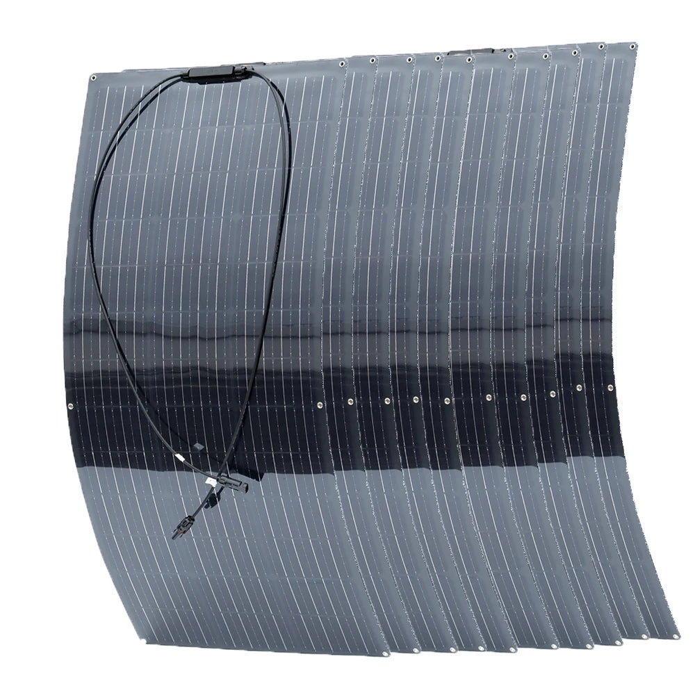 BOGUANG Semi- Flexible Solar Panel Balcony Photovoltaic PV 1500W 600W 450W 300W 150W 12 volt |  IP67 | Grade A cells | PET |ETFE