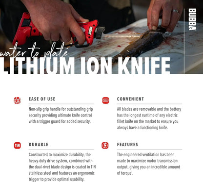 Cordless Electric Fillet Knife with Non-Slip Grip, 4 Coated Blades, Charger & Case for Fishing