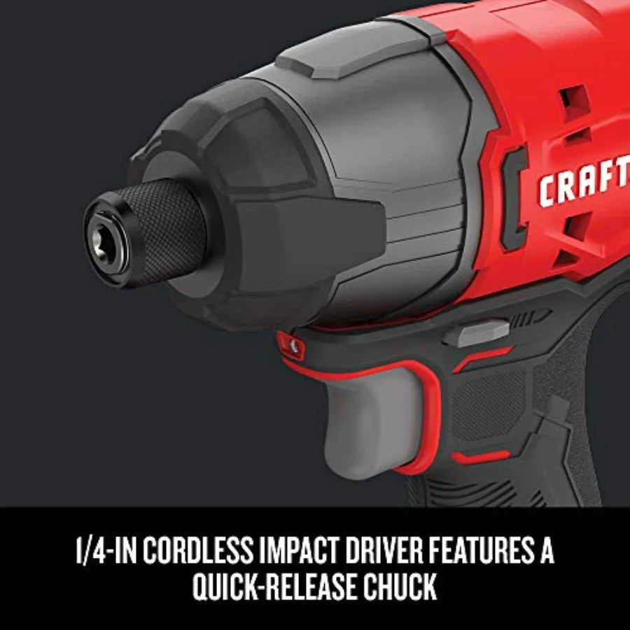 V20 MAX Cordless Drill and Impact Driver Power Tool Combo Kit with 2 Batteries and Charger CMCK200C2 and (1) V20 Lith